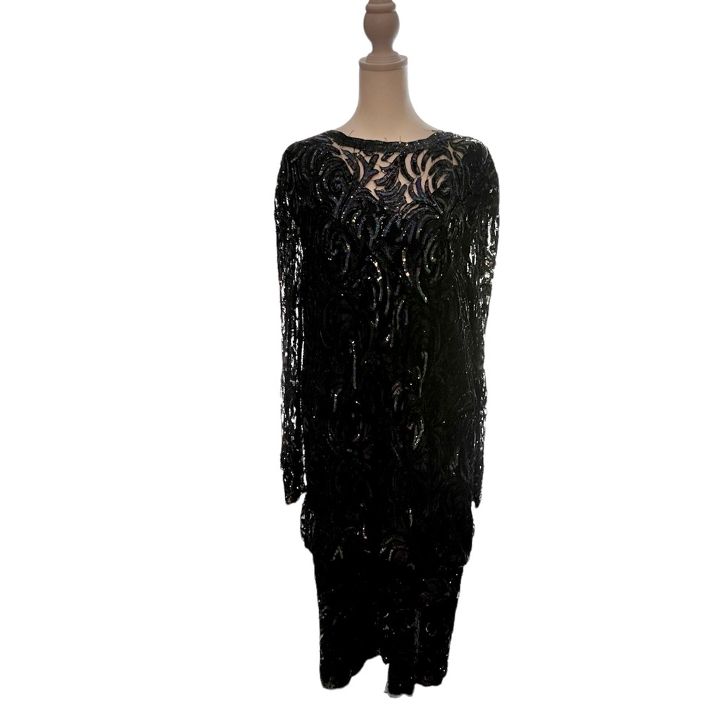 Judith Ann Creations Vintage Dark Blue Lined Dress-Small***See Measureme…